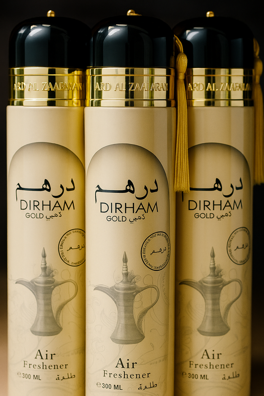 3 Pcs set DIRHAM GOLD AIR FRESHENER 300ML.